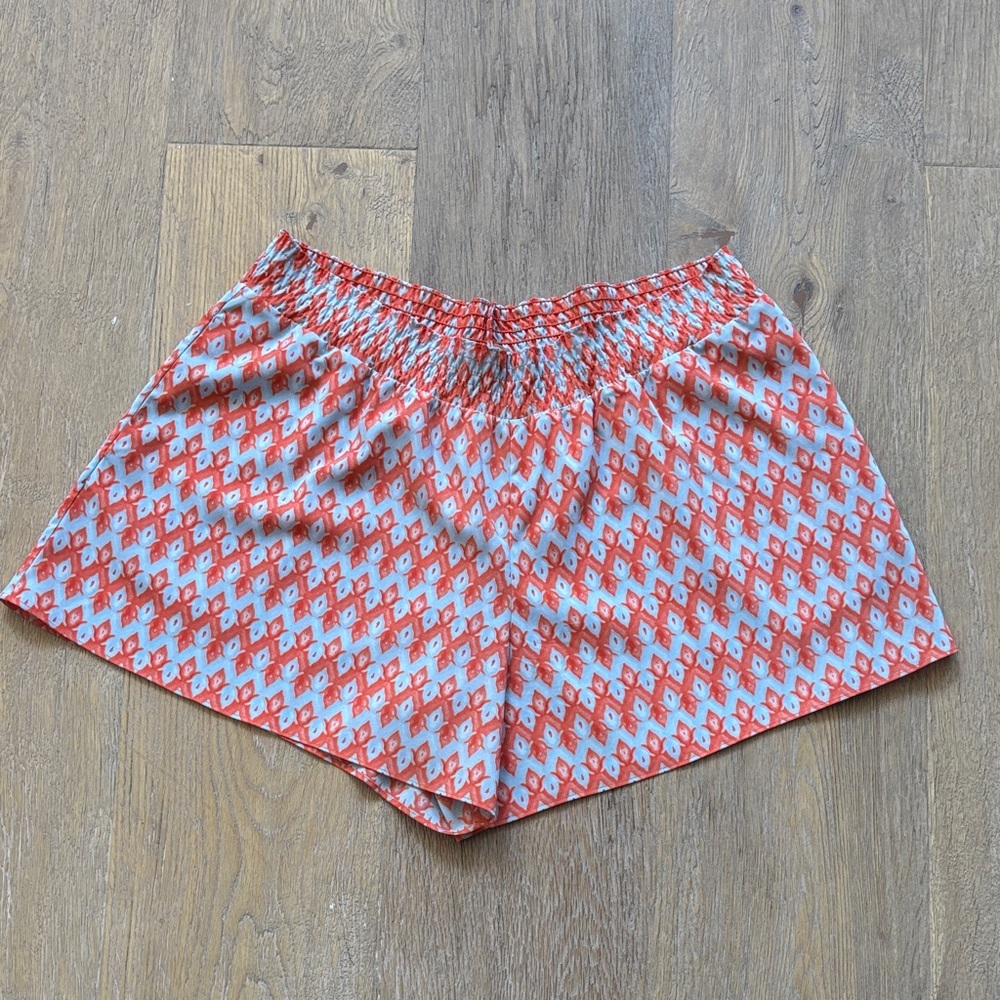 Alice + Olivia Vibrant Orange and Blue Flowy Shorts